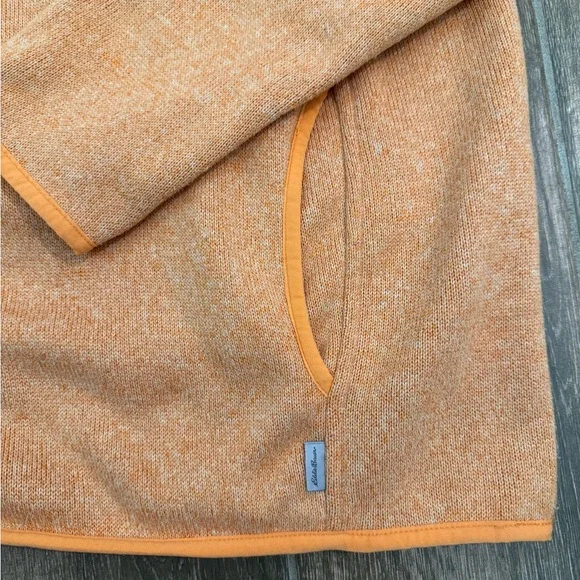 Like New Eddie Bauer Women's Orange Fleece Pullover - Picture 6 of 7